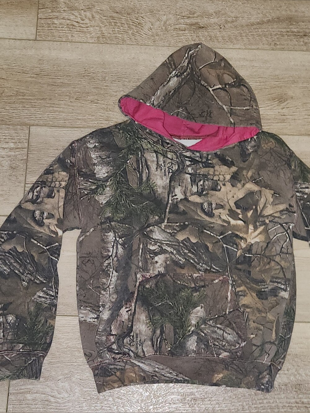 Realtree Camo Kids Hoodie with Pink Hood Lining
